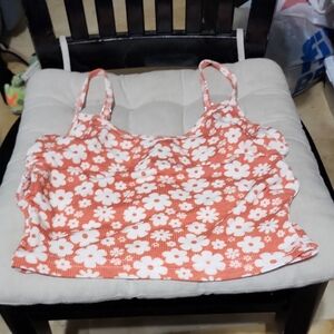 Forever 21 Floral Camisole in Coral and White